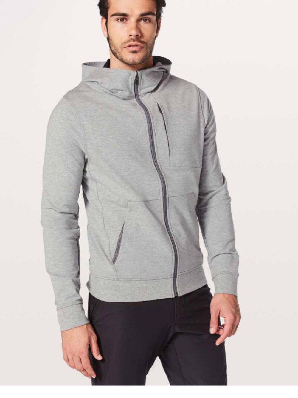 Lululemon City Sweat Zip Hoodie Heathered Medium Grey sweatshirt m medium